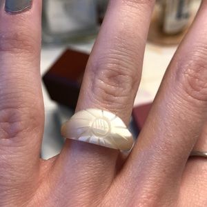 sunflower pearl ring